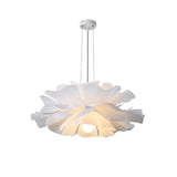 Modern Lotus Flower Pendant Light Fixture White Acrylic Petal Hanging Ceiling Lamp