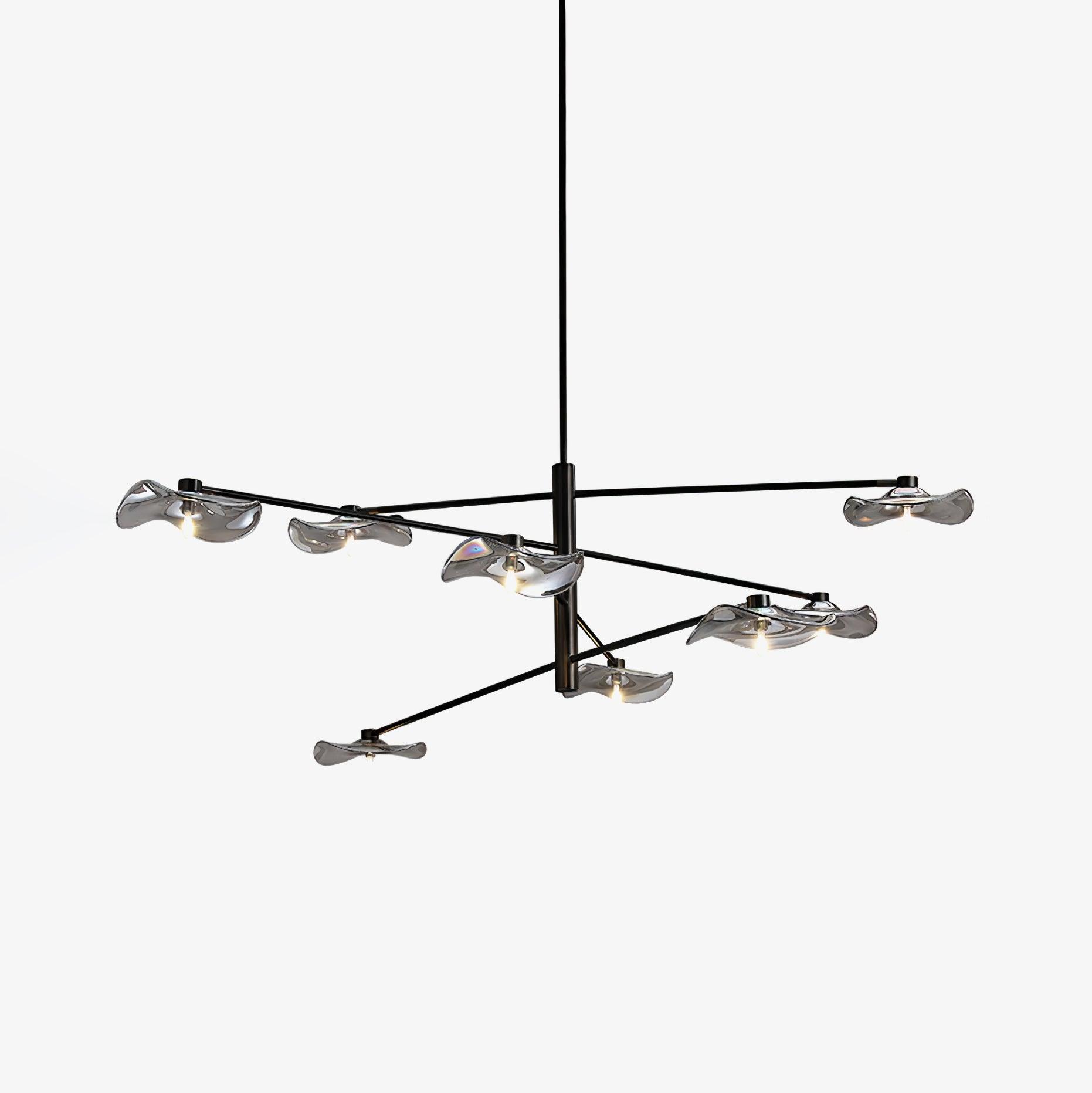 Modern Lotus Leaf Glass Pendant Chandelier for Living Room and Dining Room