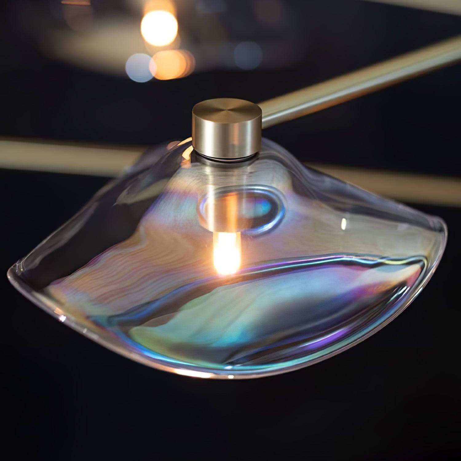 Modern Lotus Leaf Glass Pendant Chandelier for Living Room and Dining Room