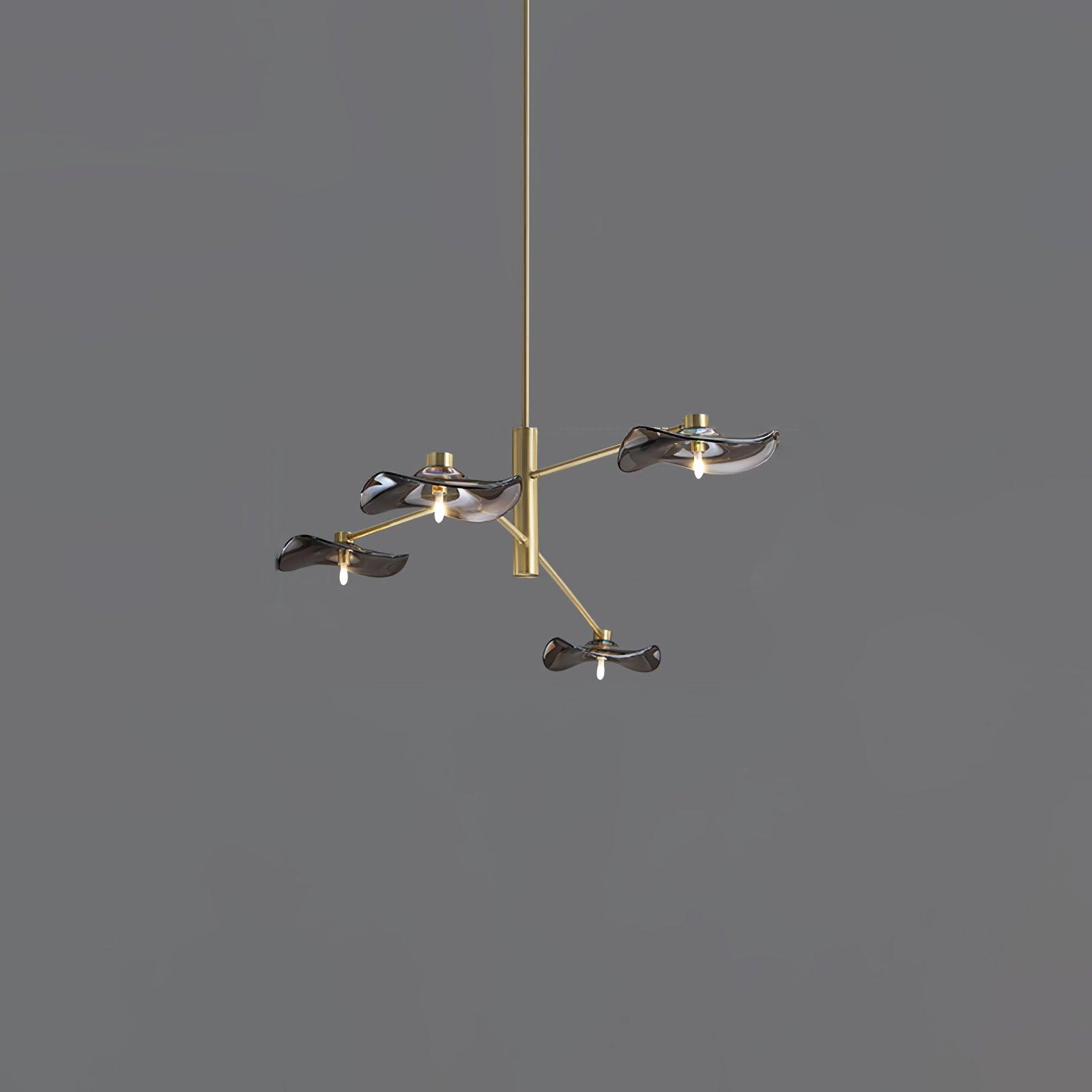 Modern Lotus Leaf Glass Pendant Chandelier for Living Room and Dining Room
