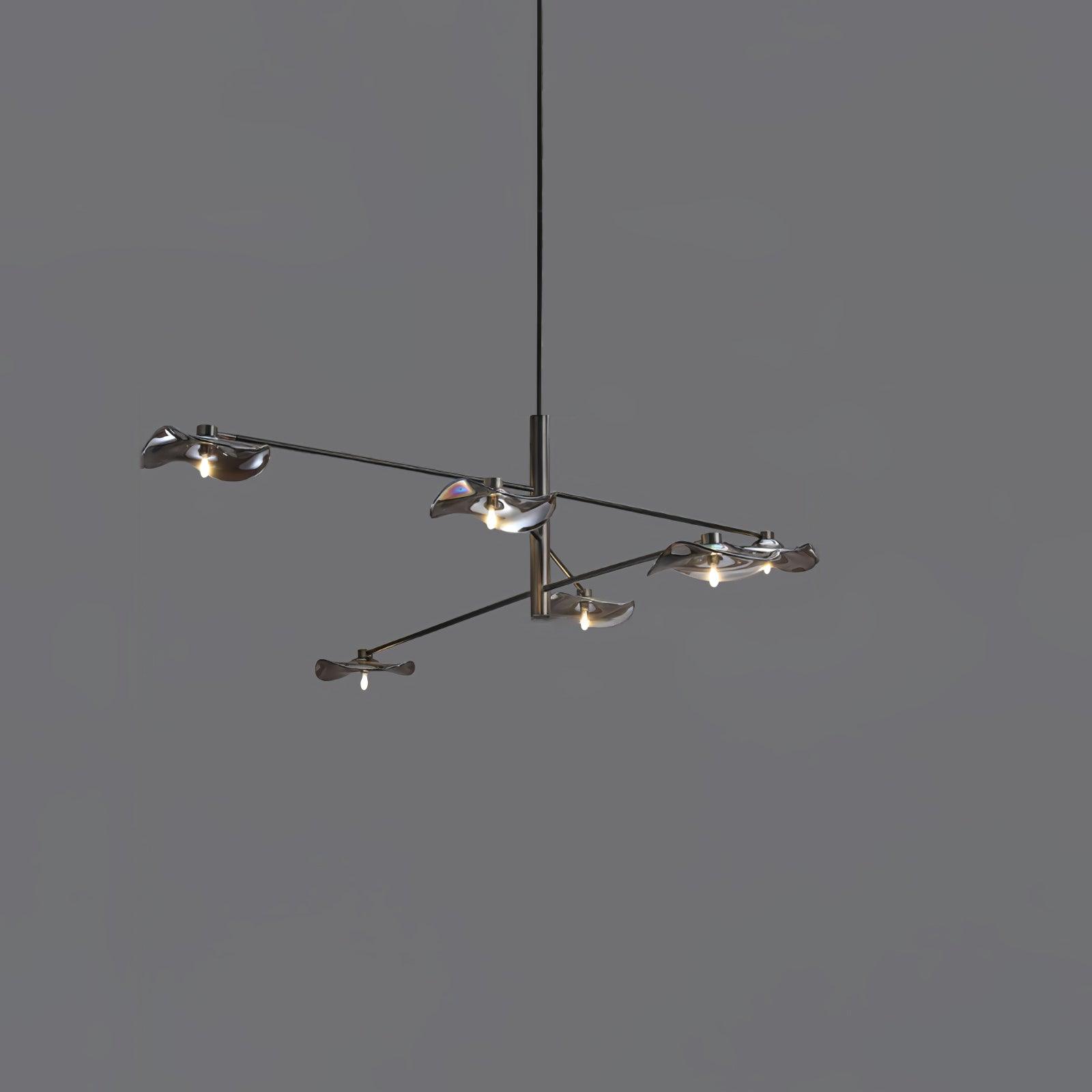 Modern Lotus Leaf Glass Pendant Chandelier for Living Room and Dining Room