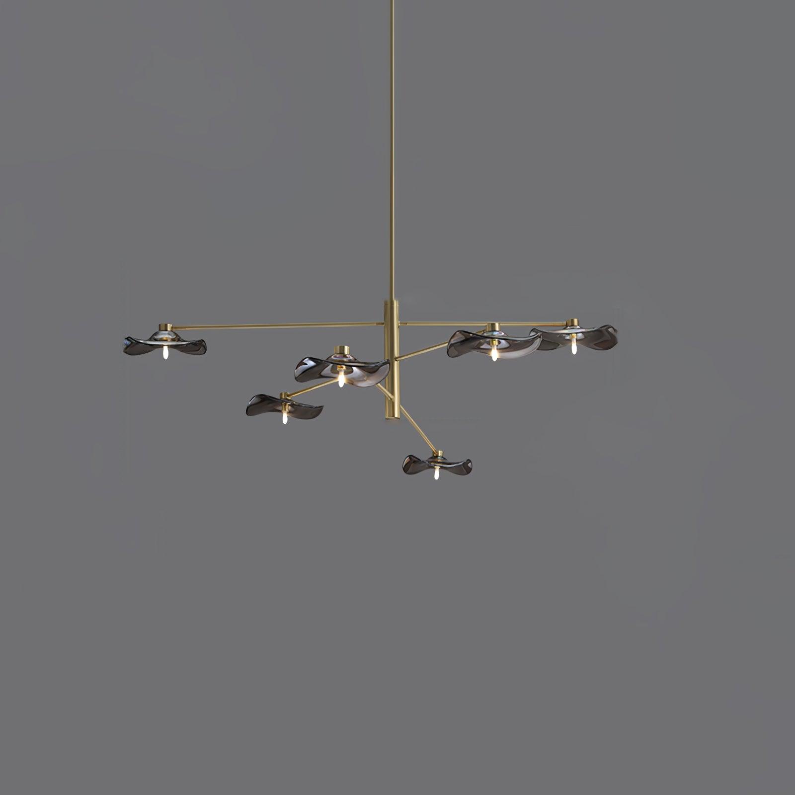 Modern Lotus Leaf Glass Pendant Chandelier for Living Room and Dining Room