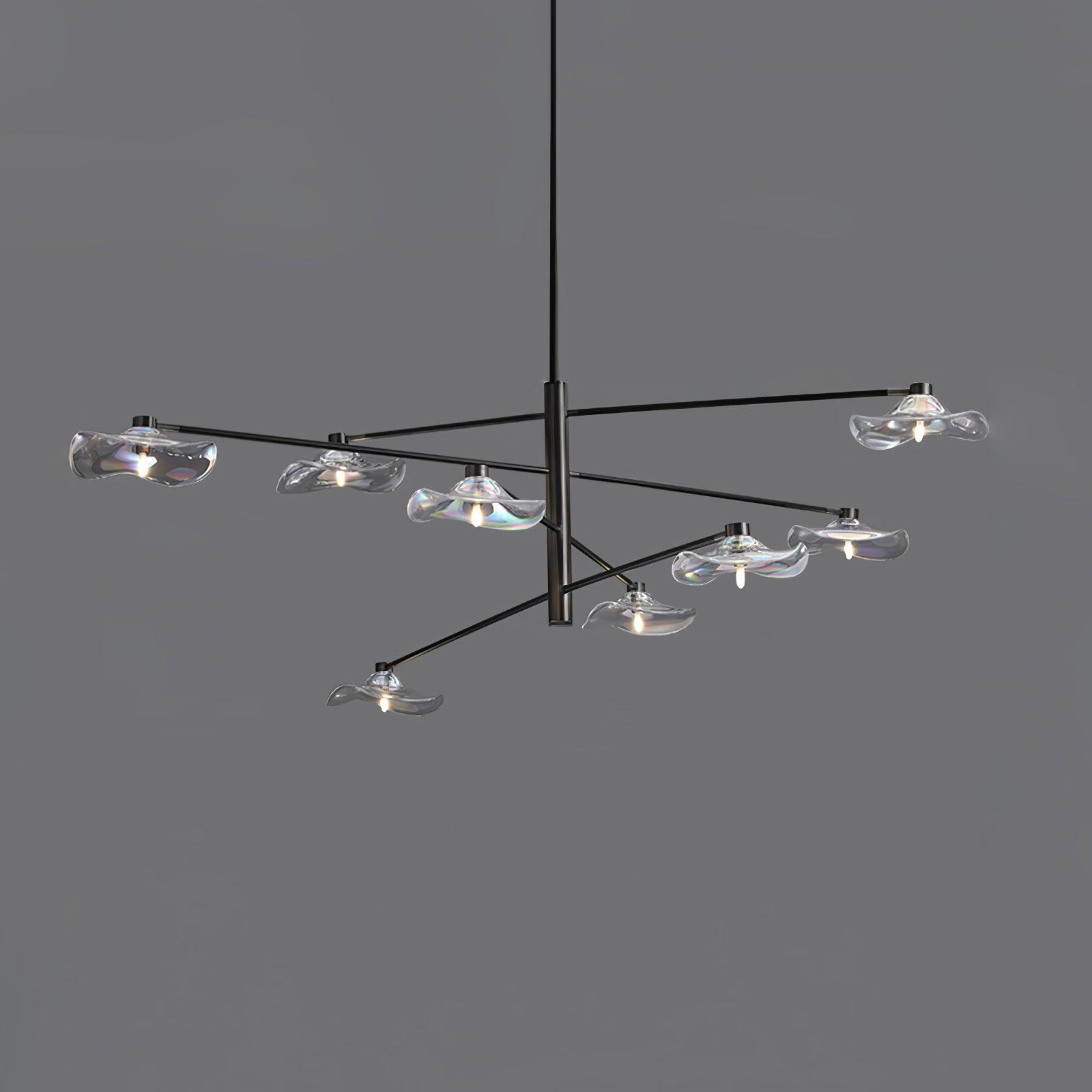 Modern Lotus Leaf Glass Pendant Chandelier for Living Room and Dining Room