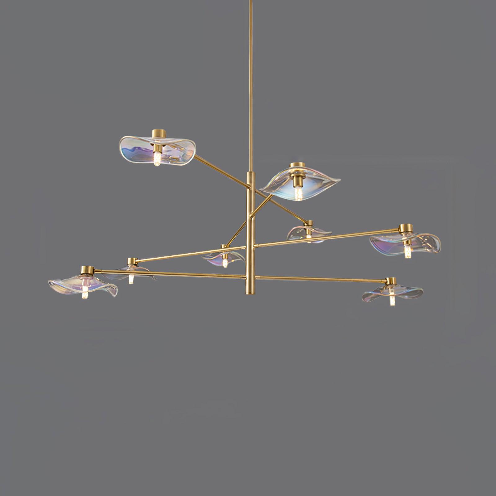 Modern Lotus Leaf Glass Pendant Chandelier for Living Room and Dining Room