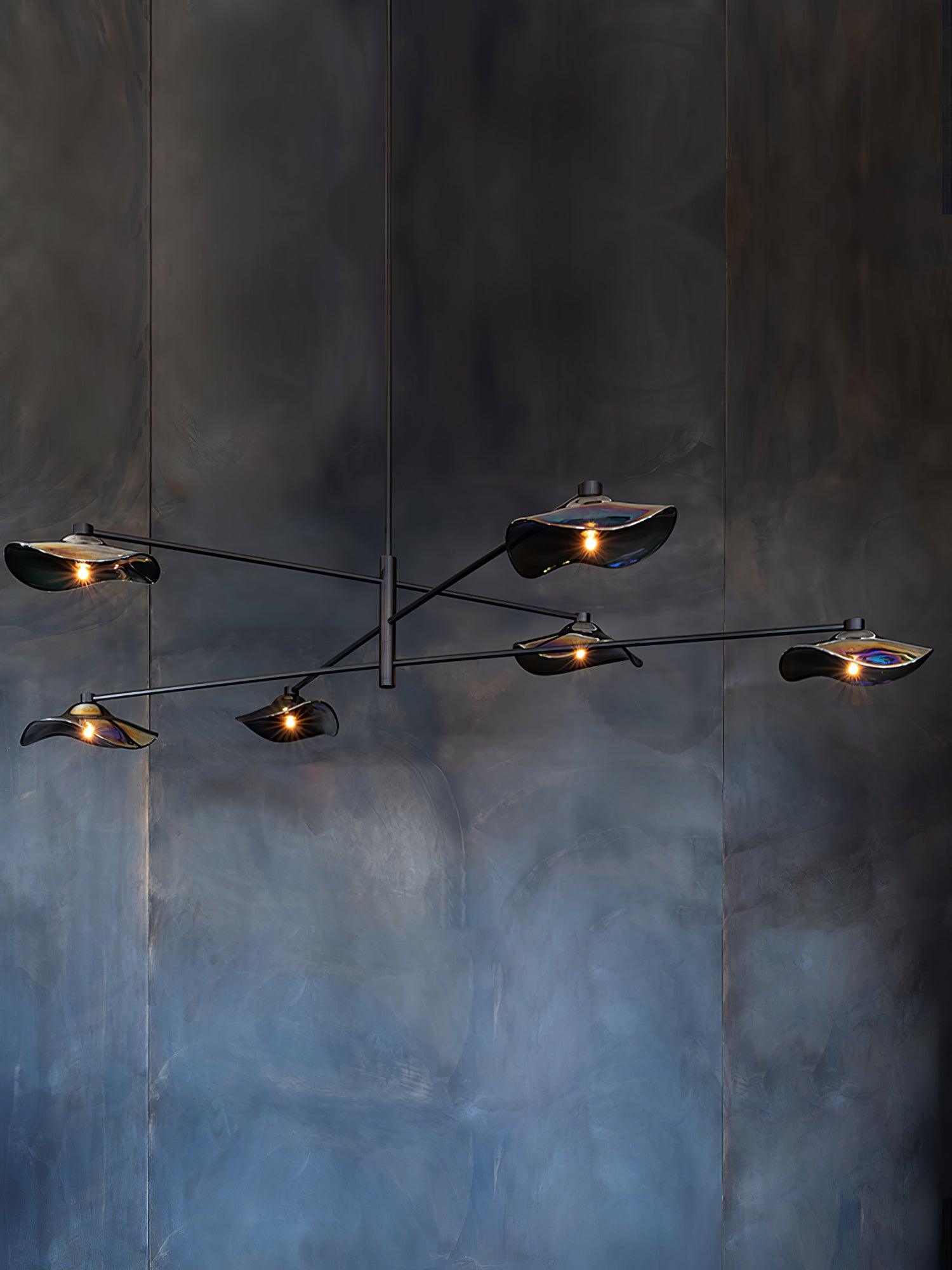 Modern Lotus Leaf Glass Pendant Chandelier for Living Room and Dining Room