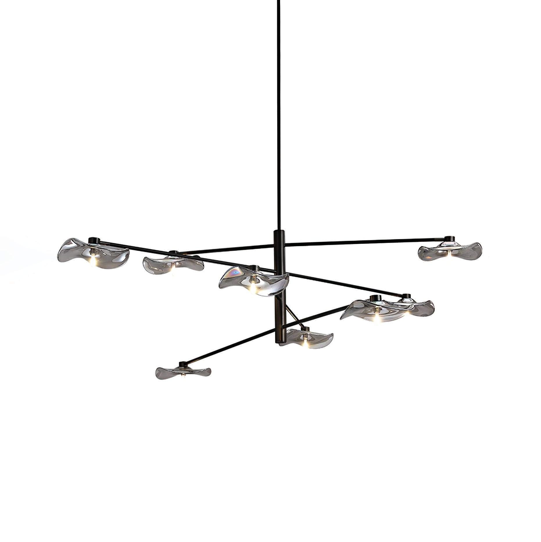 Modern Lotus Leaf Glass Pendant Chandelier for Living Room and Dining Room