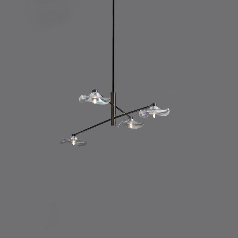 Modern Lotus Leaf Glass Pendant Chandelier for Living Room and Dining Room