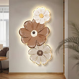 Modern Luminous Flower Plant LED Wall Art USB Powered Crystal Porcelain Painting for Living Room Decor