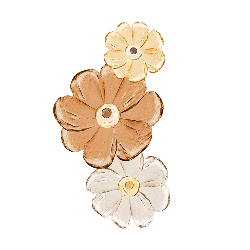 Modern Luminous Flower Plant LED Wall Art USB Powered Crystal Porcelain Painting for Living Room Decor