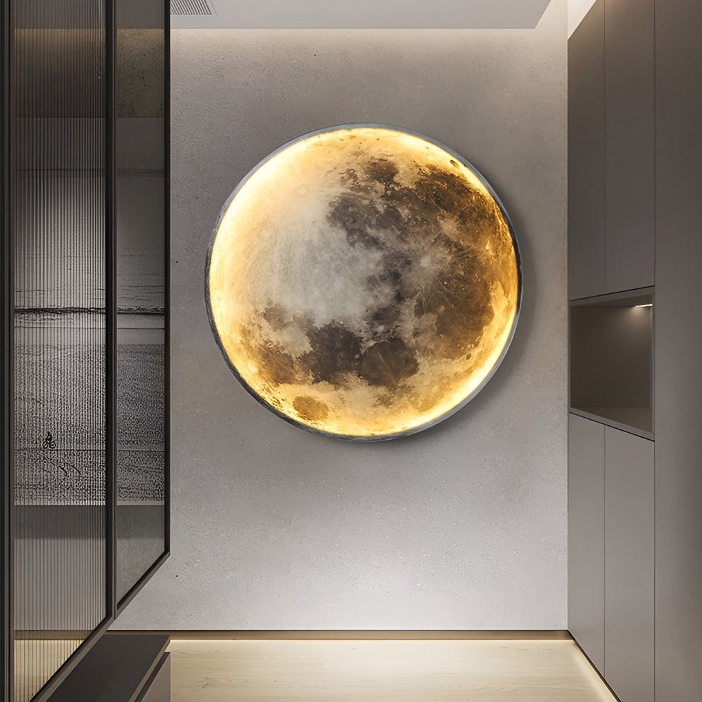Modern Lunar Moon LED Wall Sconce Dimmable Decorative Interior Lighting Fixture
