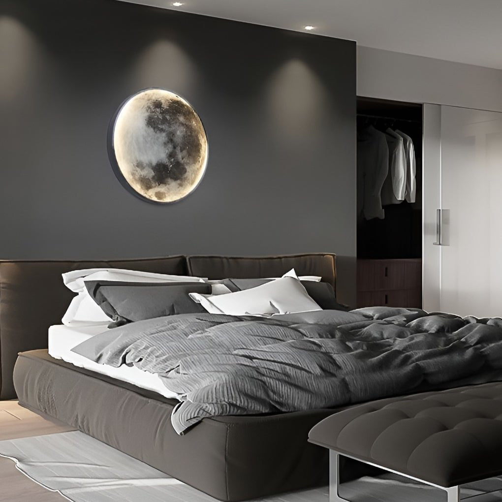 Modern Lunar Moon LED Wall Sconce Dimmable Decorative Interior Lighting Fixture