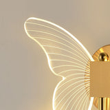 Modern Luxury Acrylic Butterfly LED Wall Sconce Three Step Dimming Gold Finish Light