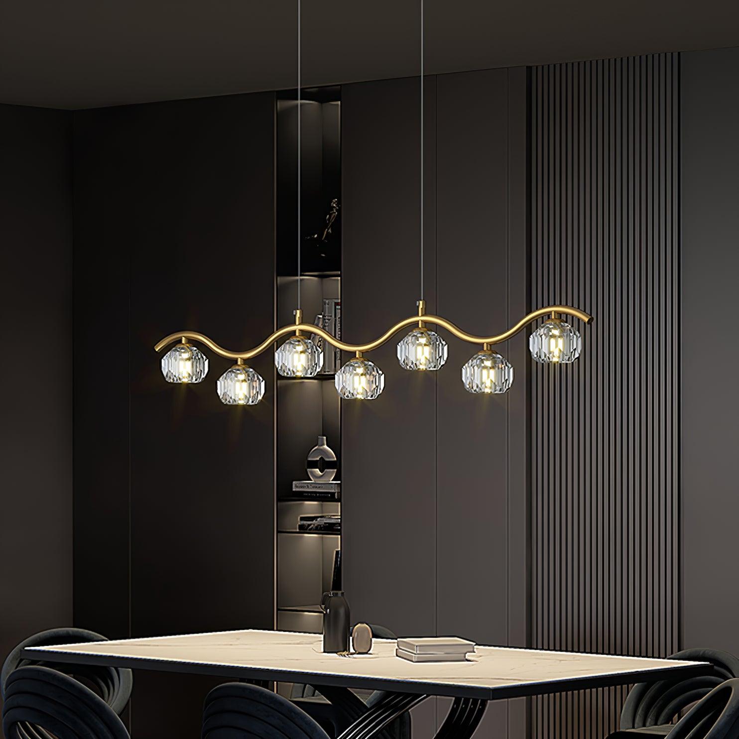 Modern Luxury Brass and Crystal Crown Chandelier Gold Ceiling Light Fixture
