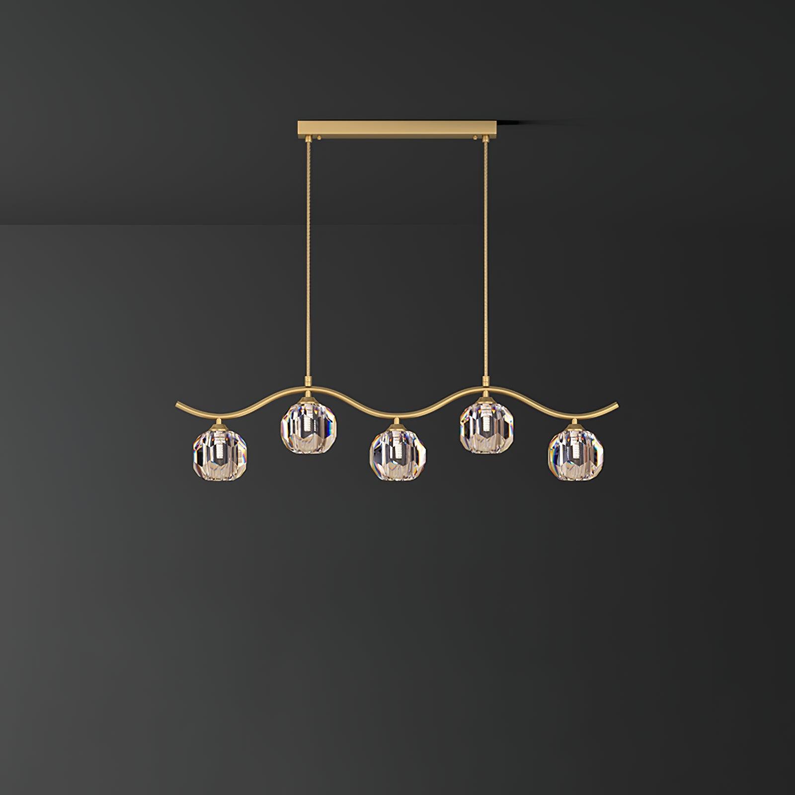 Modern Luxury Brass and Crystal Crown Chandelier Gold Ceiling Light Fixture