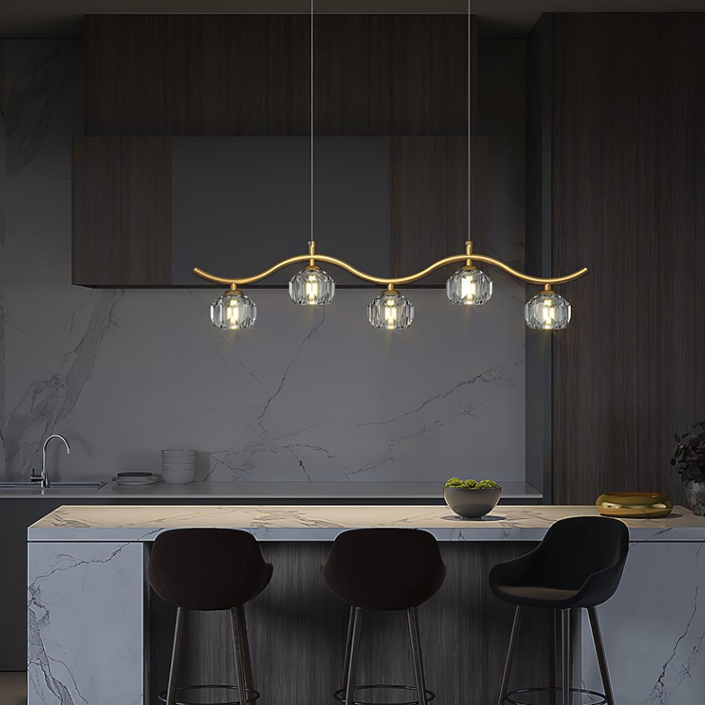 Modern Luxury Brass and Crystal Crown Chandelier Gold Ceiling Light Fixture