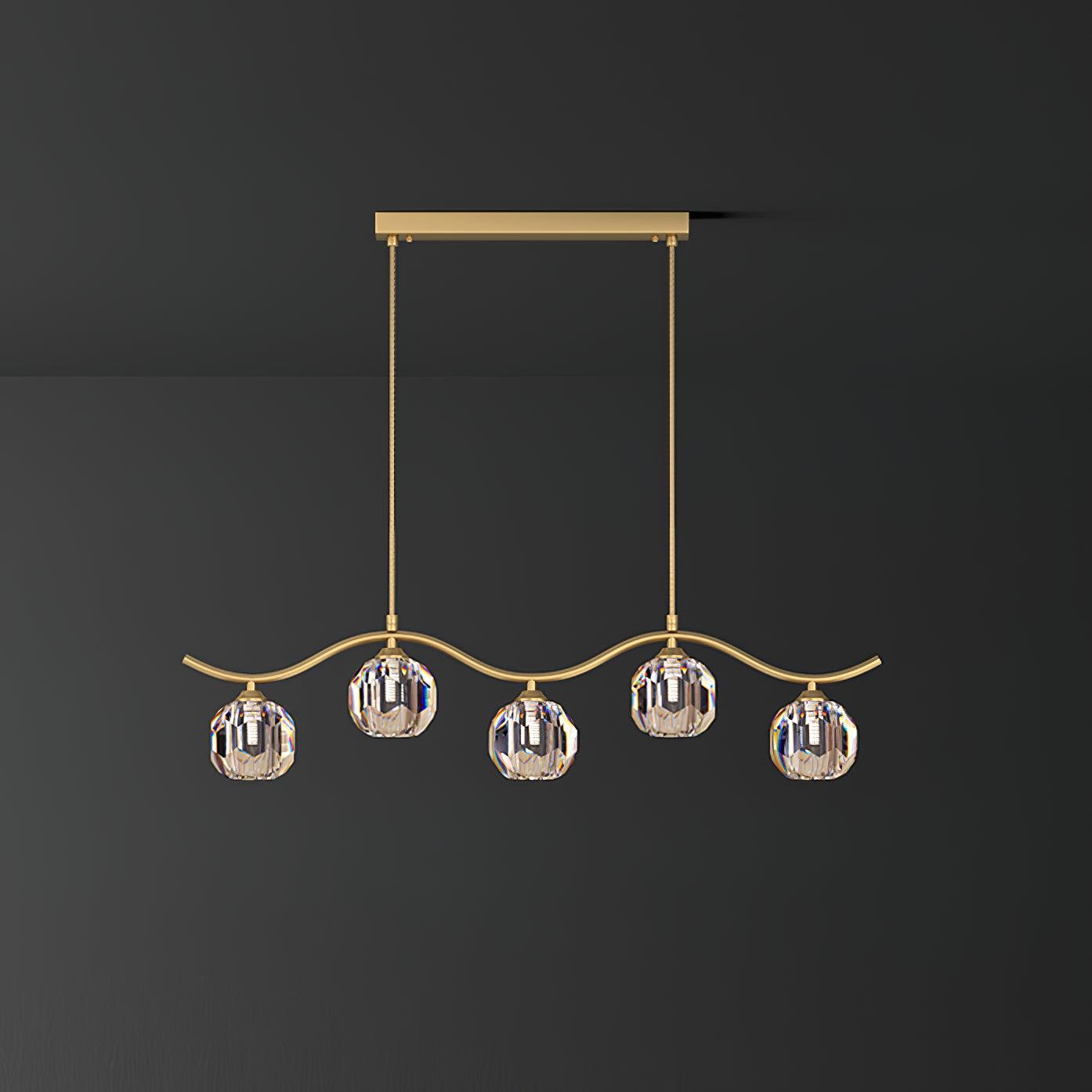 Modern Luxury Brass and Crystal Crown Chandelier Gold Ceiling Light Fixture