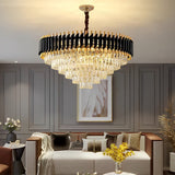 Modern Luxury Crystal Chandelier with 3 Step Dimming for Dining and Living Rooms