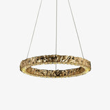 Modern Luxury Crystal LED Pendant Light with Brass Finish for Living Room and Dining Areas
