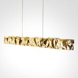 Modern Luxury Crystal LED Pendant Light with Brass Finish for Living Room and Dining Areas