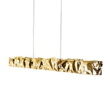 Modern Luxury Crystal LED Pendant Light with Brass Finish for Living Room and Dining Areas
