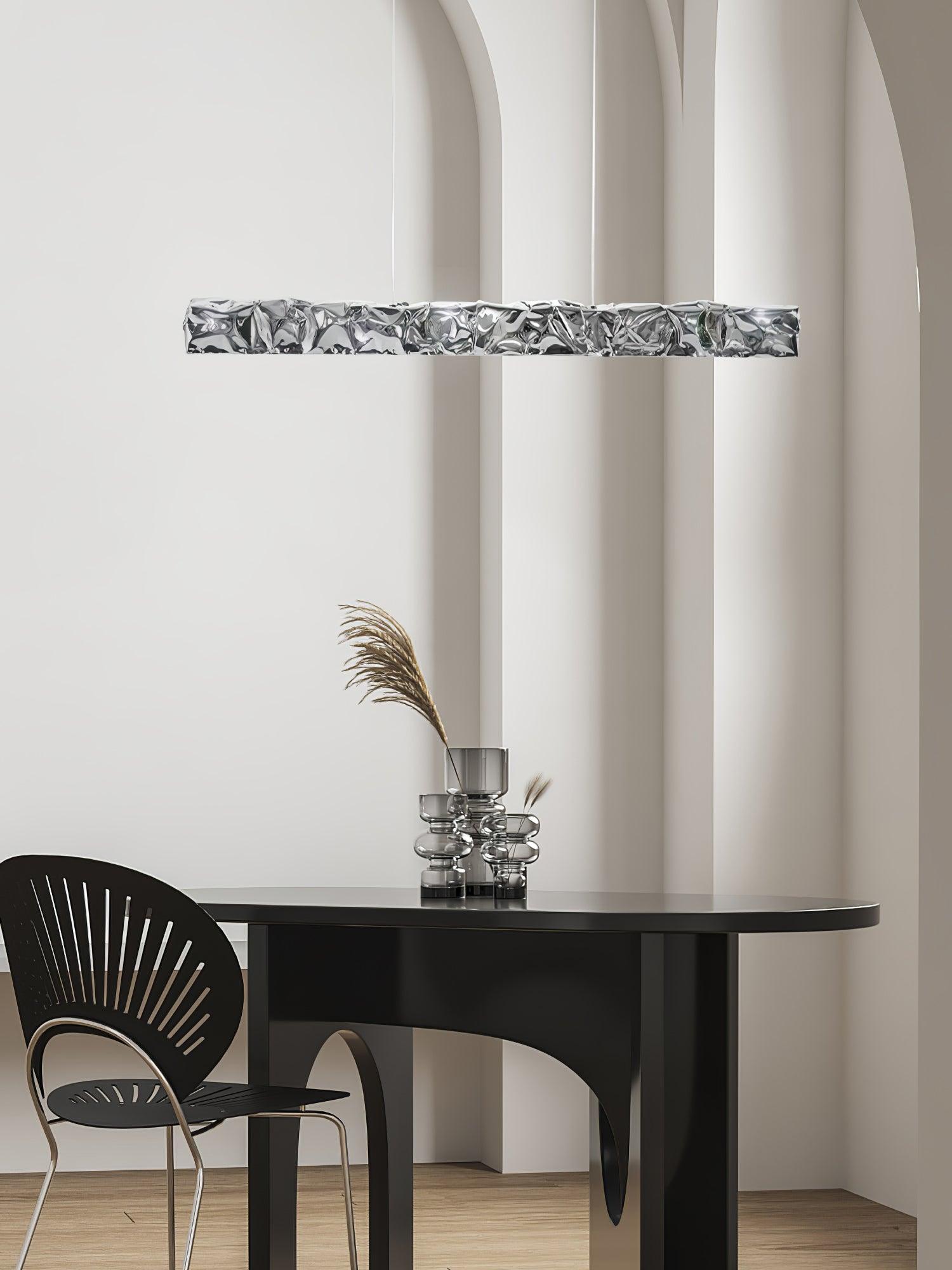 Modern Luxury Crystal LED Pendant Light with Brass Finish for Living Room and Dining Areas