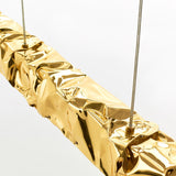 Modern Luxury Crystal LED Pendant Light with Brass Finish for Living Room and Dining Areas