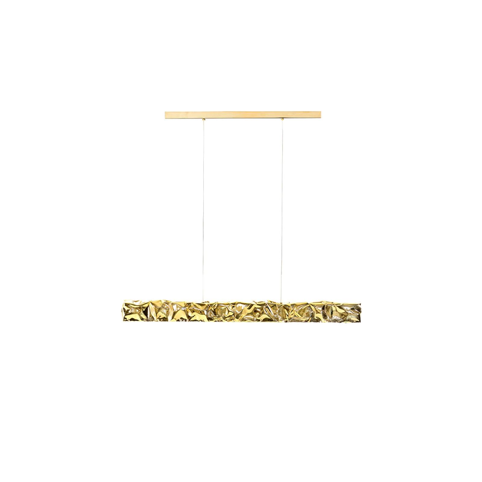 Modern Luxury Crystal LED Pendant Light with Brass Finish for Living Room and Dining Areas