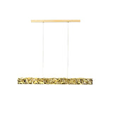 Modern Luxury Crystal LED Pendant Light with Brass Finish for Living Room and Dining Areas