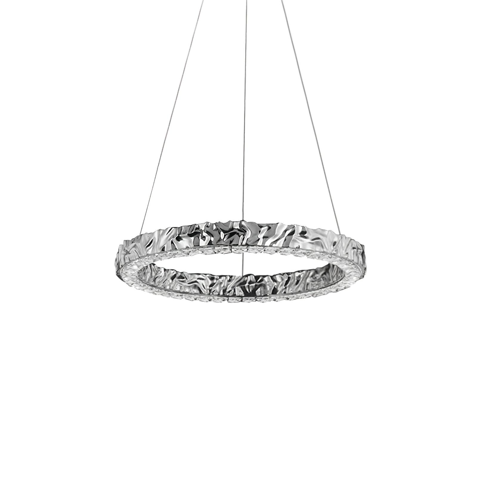 Modern Luxury Crystal LED Pendant Light with Brass Finish for Living Room and Dining Areas