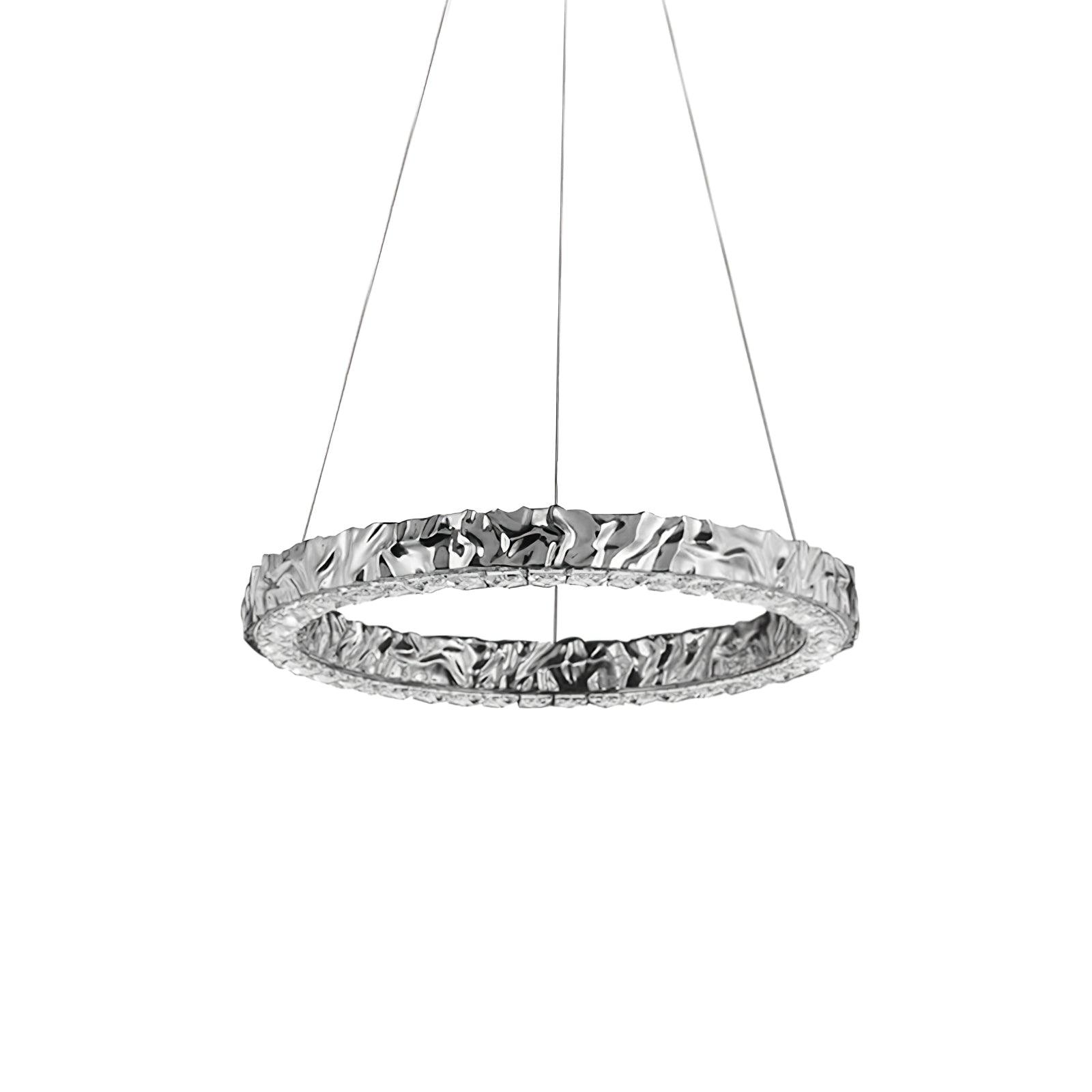 Modern Luxury Crystal LED Pendant Light with Brass Finish for Living Room and Dining Areas