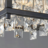 Modern Luxury Crystal Pendant Light Iron Frame Ceiling Chandelier for Dining Room and Bedroom