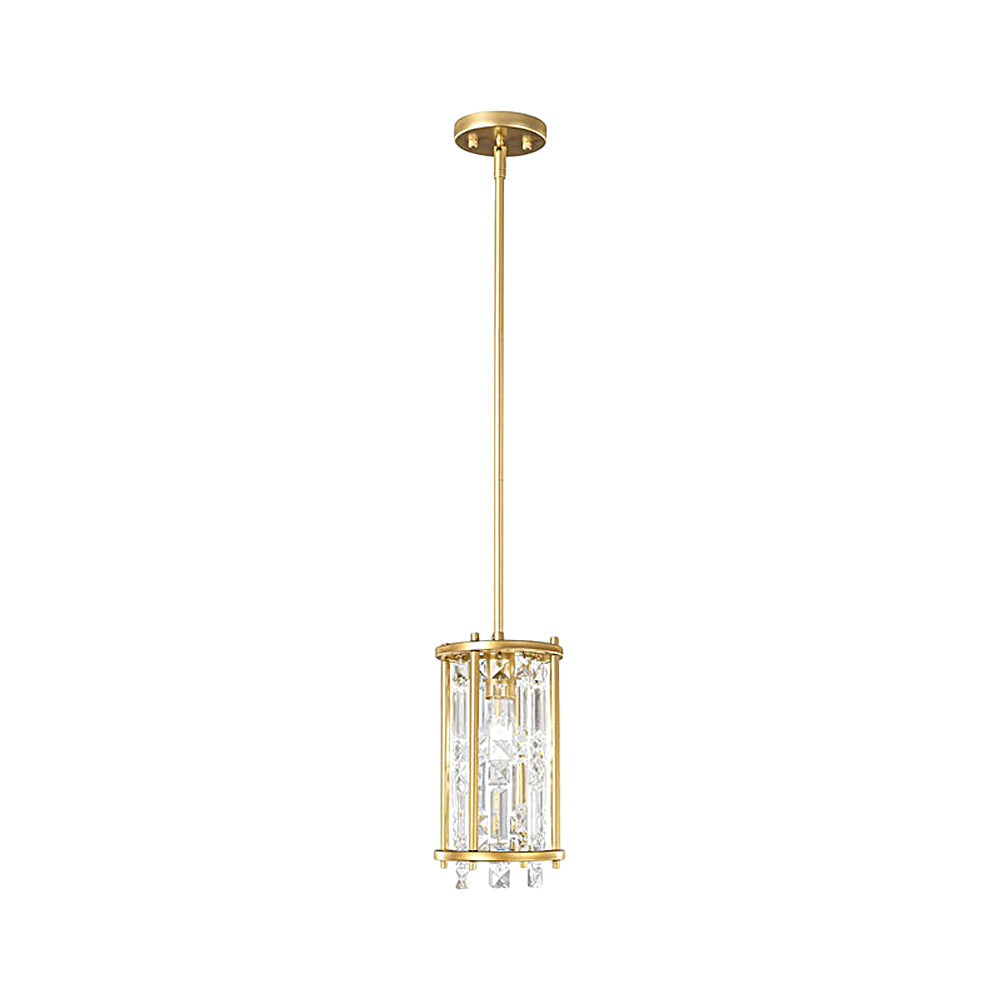 Modern Luxury Crystal Pendant Light Iron Frame Ceiling Chandelier for Dining Room and Bedroom