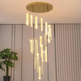 Modern Luxury Crystal Ring Chandelier Gold Finish Integrated LED Pendant Light
