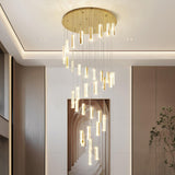 Modern Luxury Crystal Ring Chandelier Gold Finish Integrated LED Pendant Light