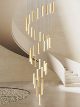 Modern Luxury Crystal Ring Chandelier Gold Finish Integrated LED Pendant Light