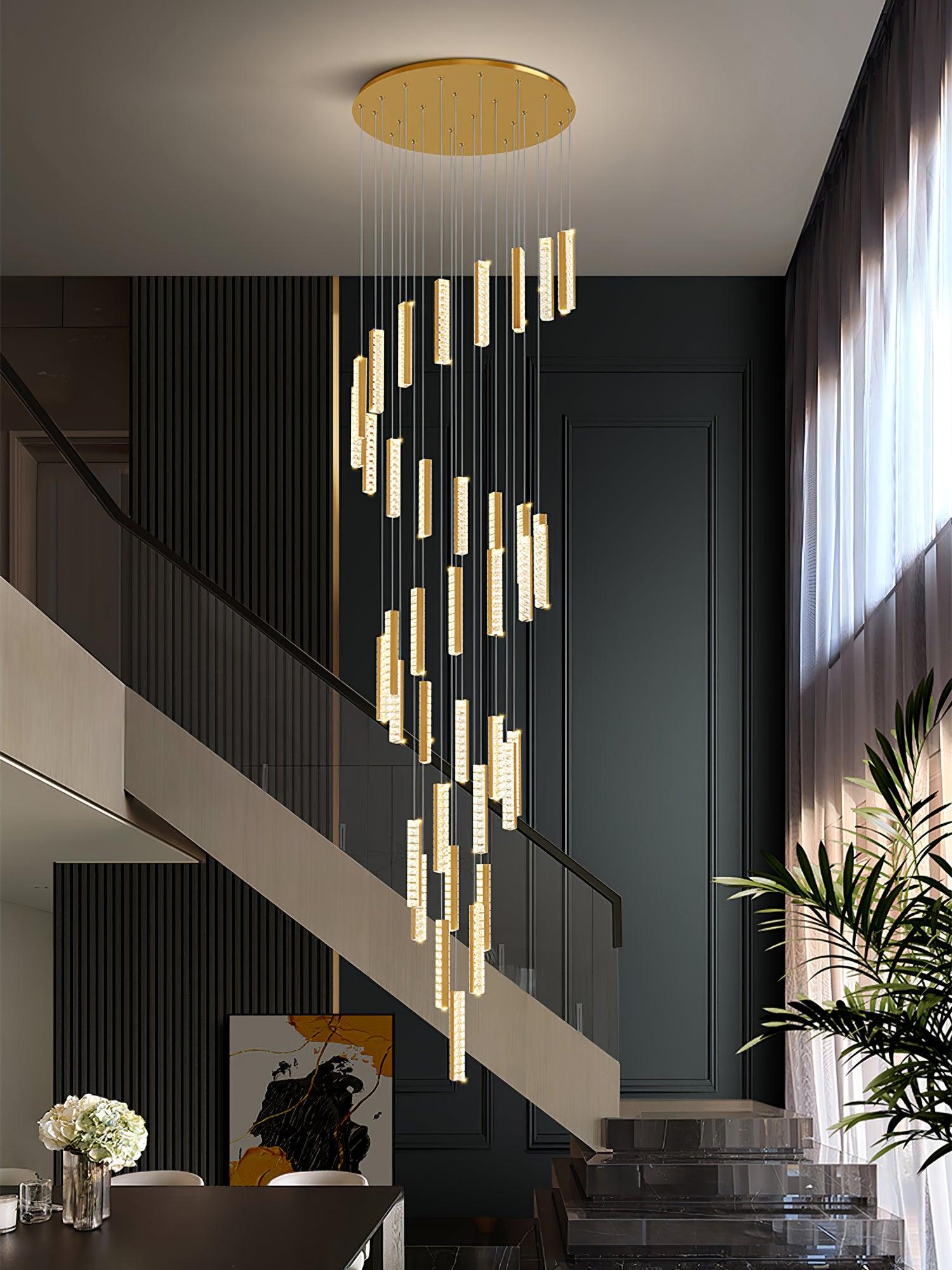 Modern Luxury Crystal Ring Chandelier Gold Finish Integrated LED Pendant Light
