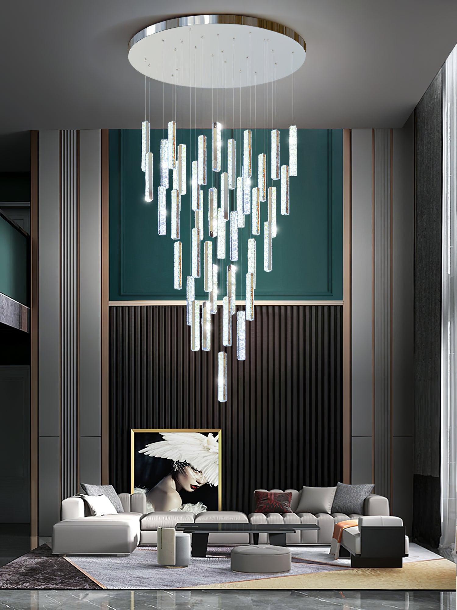 Modern Luxury Crystal Ring Chandelier Gold Finish Integrated LED Pendant Light