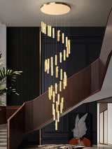Modern Luxury Crystal Ring Chandelier Gold Finish Integrated LED Pendant Light