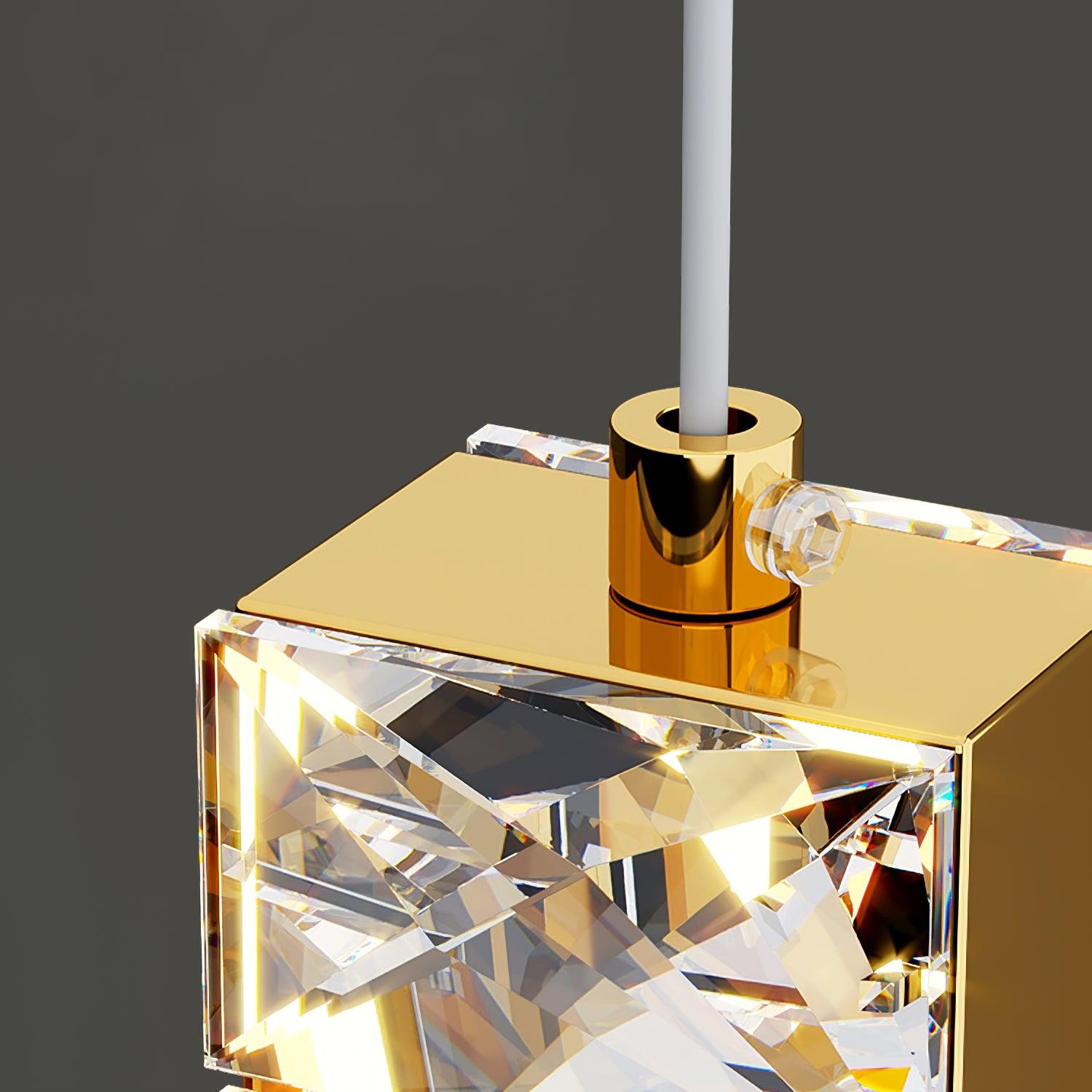 Modern Luxury Crystal Ring Chandelier Gold Finish Integrated LED Pendant Light