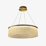 Modern Luxury Crystal Ring LED Chandelier with Stainless Steel Frame for Living Room