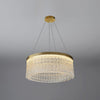 Modern Luxury Crystal Ring LED Chandelier with Stainless Steel Frame for Living Room