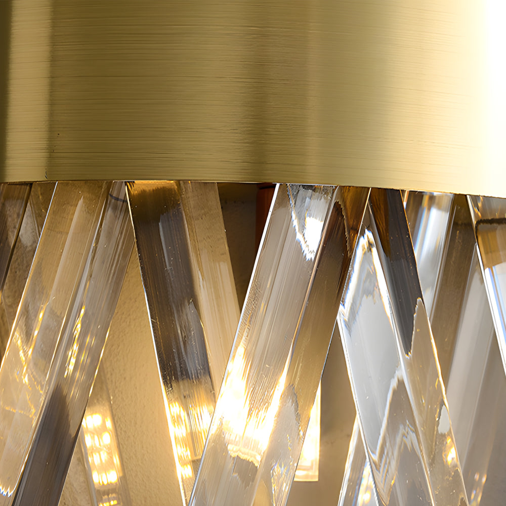 Modern Luxury Crystal Strips Wall Lamp Gold and Black Nordic Interior Sconce Light