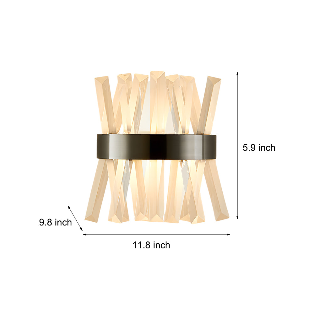 Modern Luxury Crystal Strips Wall Lamp Gold and Black Nordic Interior Sconce Light
