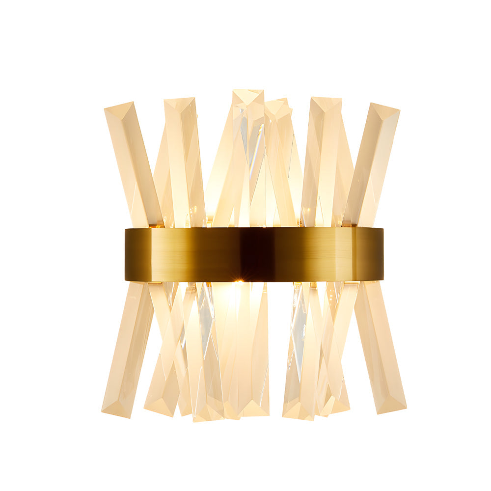 Modern Luxury Crystal Strips Wall Lamp Gold and Black Nordic Interior Sconce Light