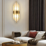 Modern Luxury Crystal Wall Sconce LED Stainless Steel Light Fixture with Three Step Dimming for Living Room