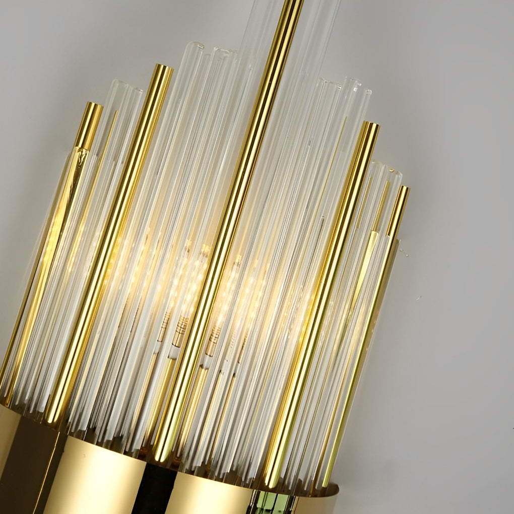 Modern Luxury Crystal Wall Sconce LED Stainless Steel Light Fixture with Three Step Dimming for Living Room
