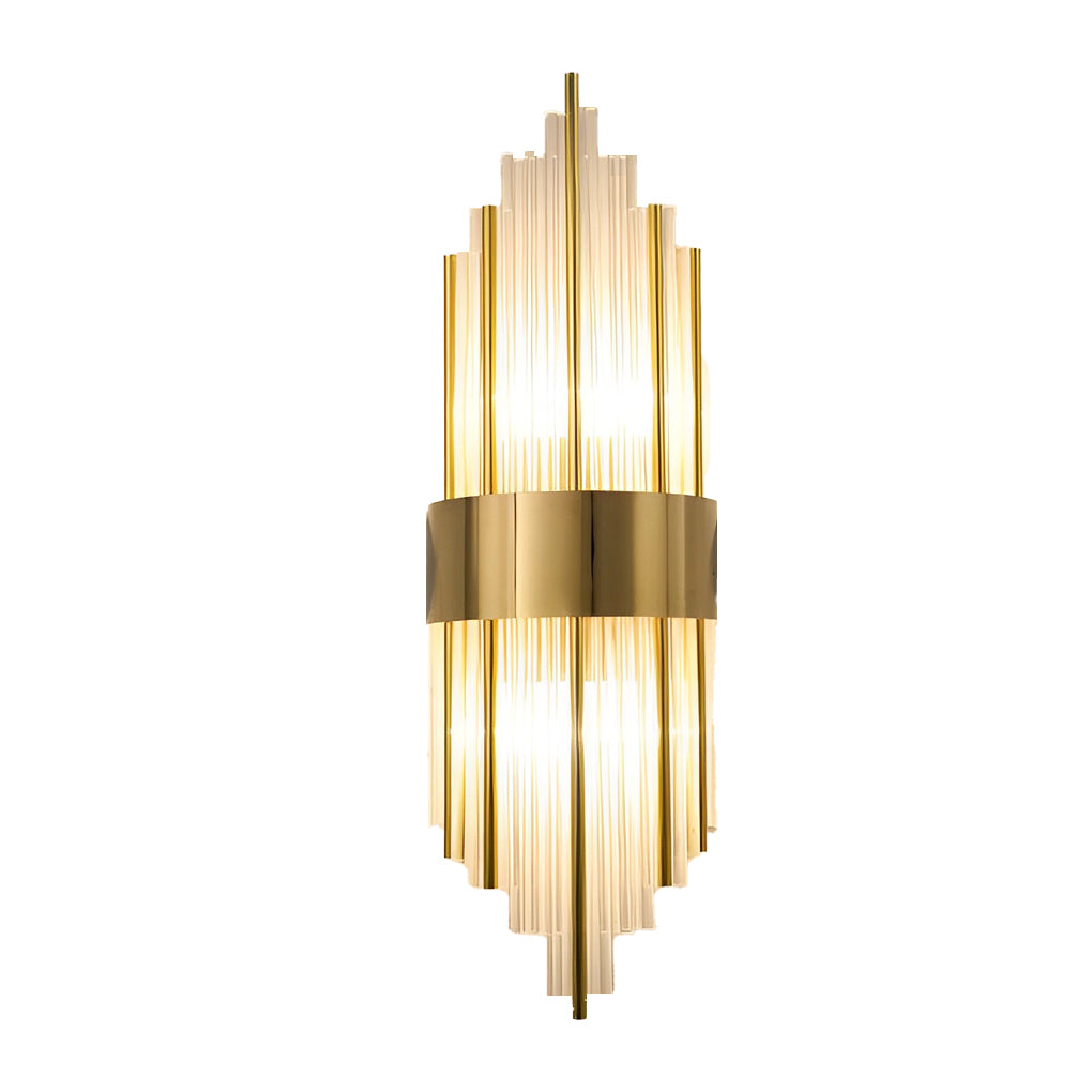 Modern Luxury Crystal Wall Sconce LED Stainless Steel Light Fixture with Three Step Dimming for Living Room