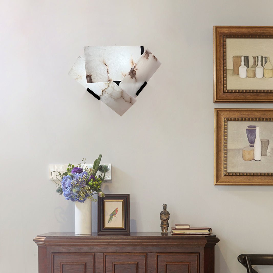Modern Luxury Fly Alabaster LED Wall Sconce for Living Room and Bedroom