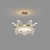 Modern Luxury Gold Crown Candelabrum Chandelier with Shell Glass and Integrated LED