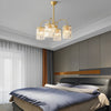 Modern Luxury Gold Crystal Chandelier with Curved Arms and K9 Glass Shades for Dining Room